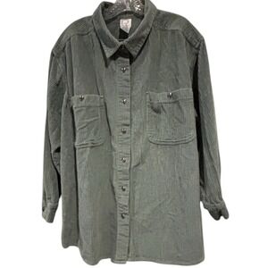 Vintage Roaman's Sage Green Corduroy Shirt Jacket Size 2X